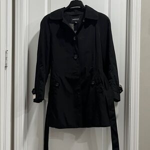 London Fog Women's Elegant Black Trench Coat